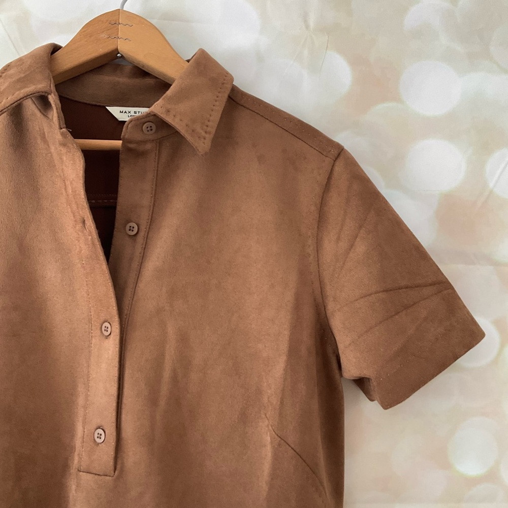 Max Studio Brown Suede Dress - Picture 5 of 8